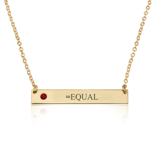 EQUAL Bar Necklace With Birthstone - Beleco Jewelry