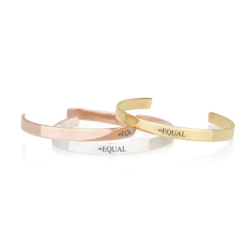 EQUAL Engraved Cuff Bracelet - Beleco Jewelry