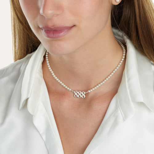 Full Pearls Angel Numbers Necklace - Beleco Jewelry