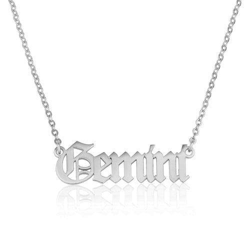 Gemini Script Necklace - Beleco Jewelry
