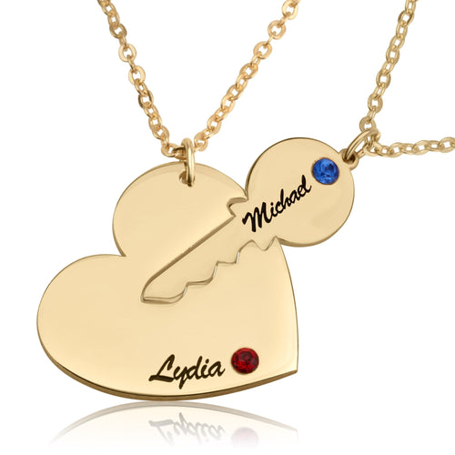 Heart With Key Necklace - Beleco Jewelry