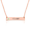 I LOVE LGBT Bar Necklace With Birthstone - Beleco Jewelry