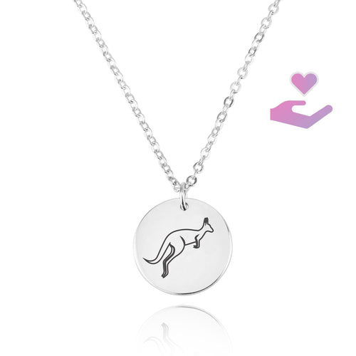 Kangaroo Engraving Disc Necklace - Beleco Jewelry