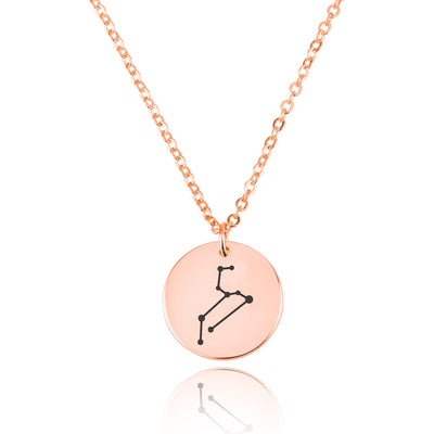Leo Celestial Constellation Disk Necklace