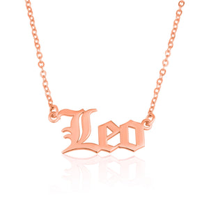 Leo Script Necklace - Beleco Jewelry
