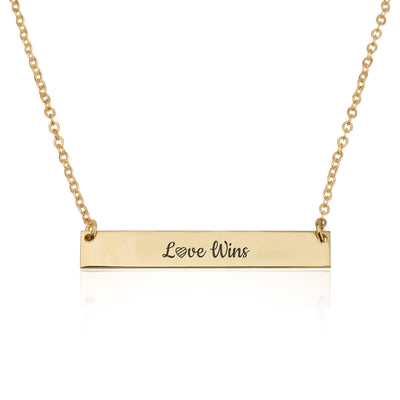 LOVE WINS Bar Necklace