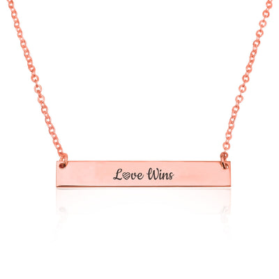 LOVE WINS Bar Necklace