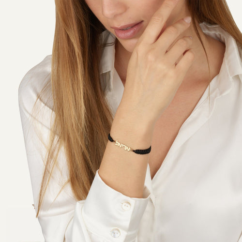Macrame Hebrew Name Bracelet - Beleco Jewelry