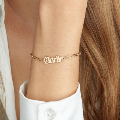 Old English Paperclip Bracelet