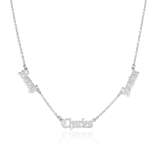 Old English Three Name Necklace - Beleco Jewelry