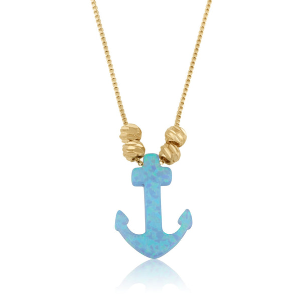 Opal Anchor Necklace