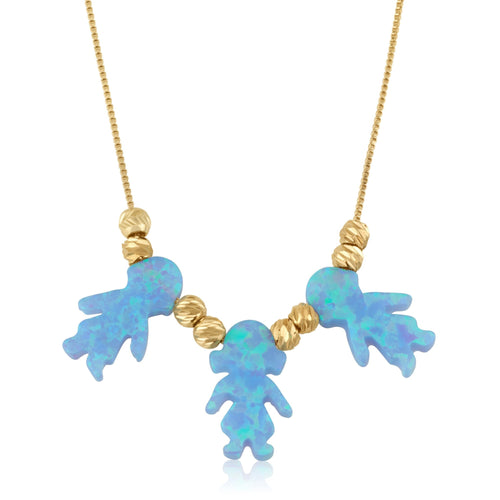 Opal Boy Girl Charms Necklace - Beleco Jewelry