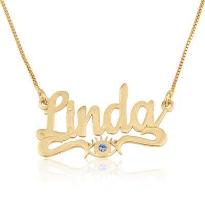 Personalized Evil Eye Necklace With English Name
