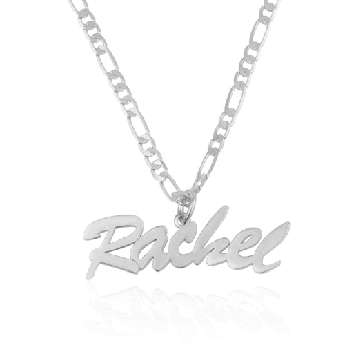 Personalized Name Necklace With Figaro Chain - Beleco Jewelry