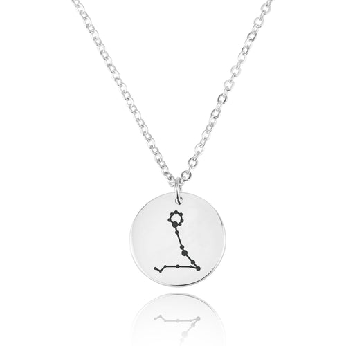 Pisces Celestial Constellation Disk Necklace - Beleco Jewelry