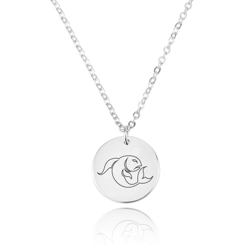 Pisces Zodiac Disk Necklace - Beleco Jewelry