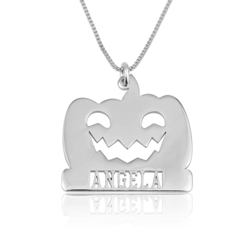 Pumpkin Necklace With Name - Beleco Jewelry