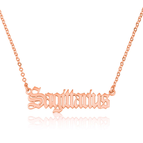 Sagittarius Script Necklace - Beleco Jewelry