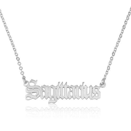 Sagittarius Script Necklace - Beleco Jewelry