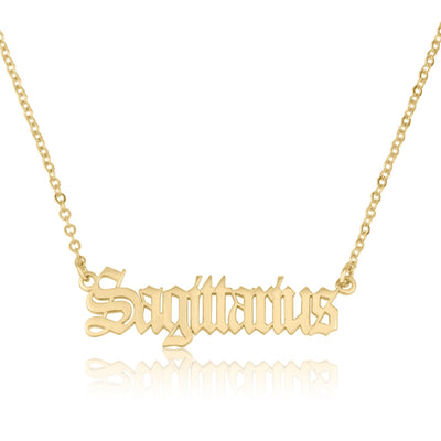 Sagittarius Script Necklace