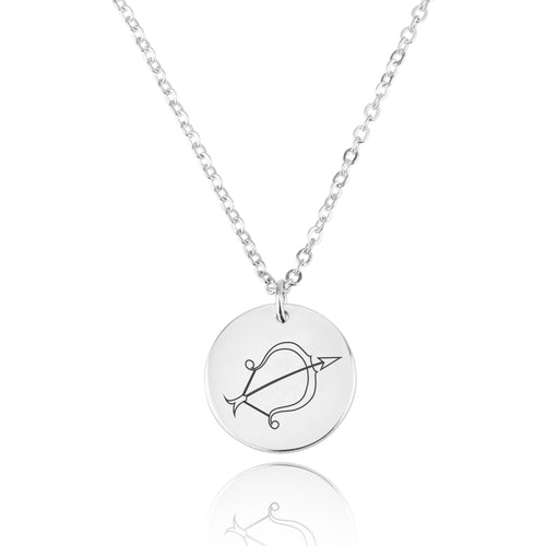 Sagittarius Zodiac Disk Necklace - Beleco Jewelry