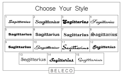 Sagittarius Zodiac Engraved Cuff Bracelet - Beleco Jewelry