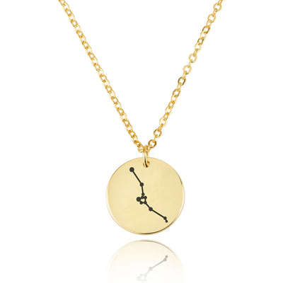Taurus Celestial Constellation Disk Necklace