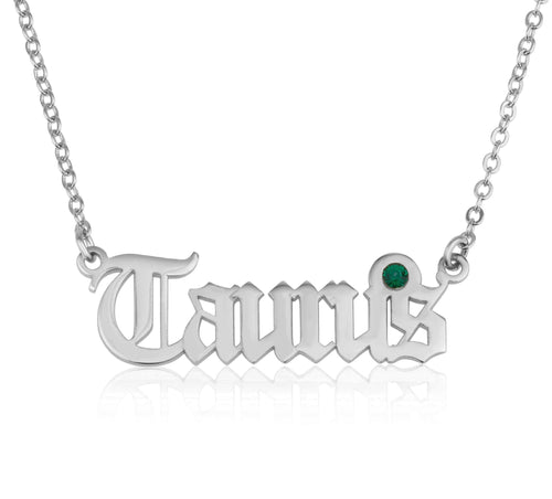 Taurus Script Necklace With Swarovski Birthstone - Beleco Jewelry