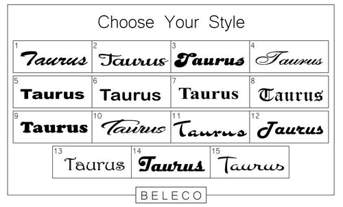 Taurus Zodiac Engraved Cuff Bracelet - Beleco Jewelry