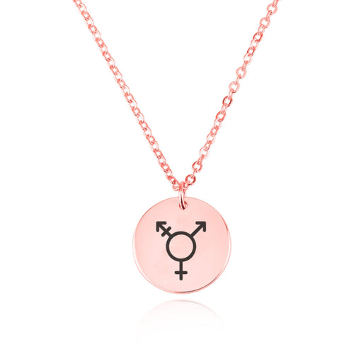 Transgender Pride Disk Necklace - Beleco Jewelry
