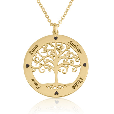 Tree Of life Necklace With Engraved Names