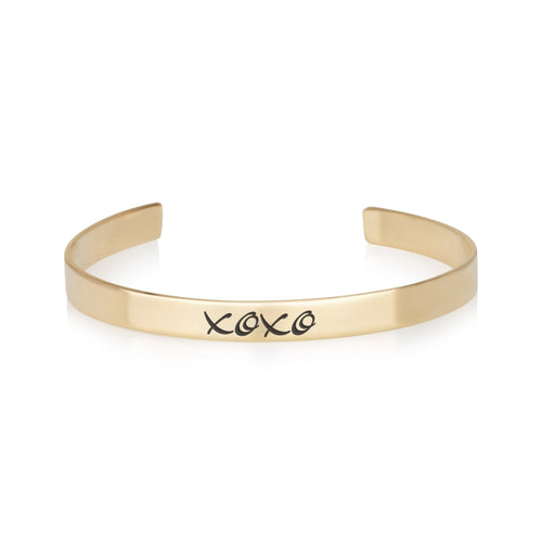 XOXO Engraved Cuff Bracelet - Beleco Jewelry