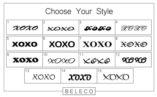 XOXO Engraved Cuff Bracelet - Beleco Jewelry