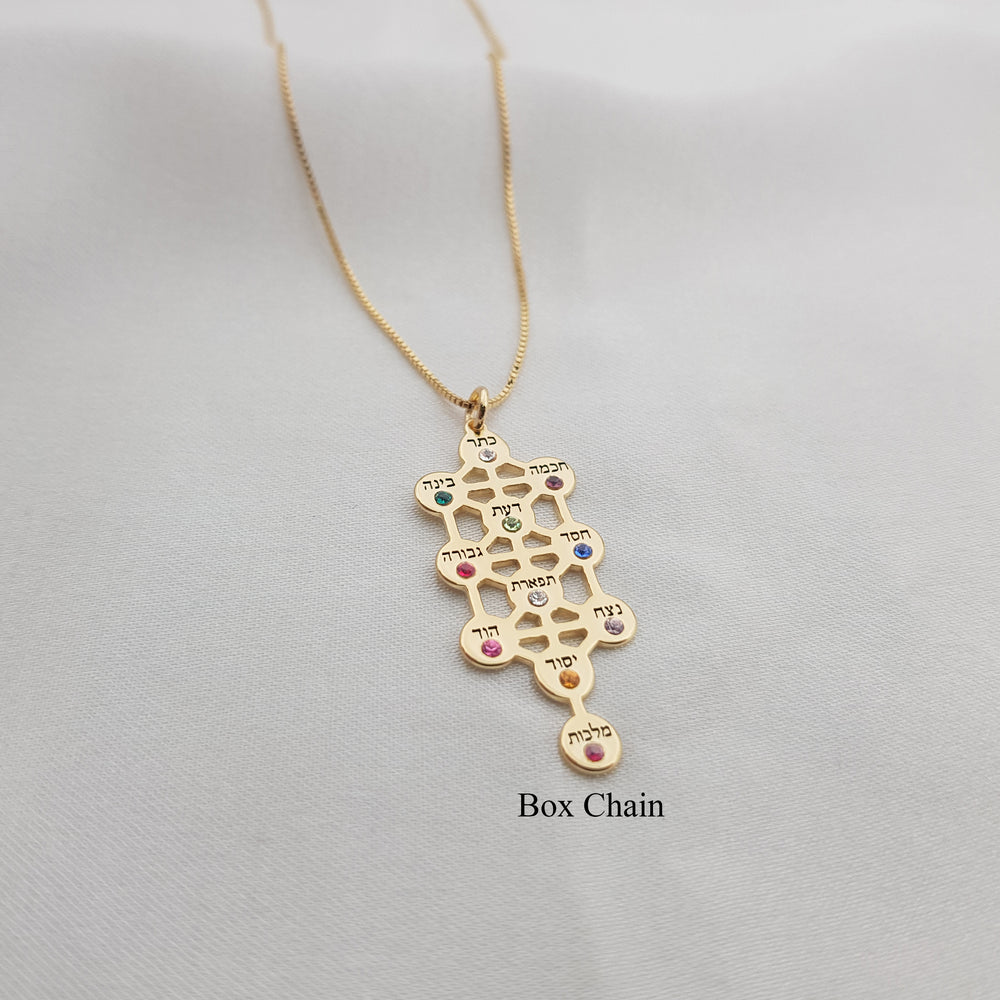 Kabbalah Tree Necklace With Stones