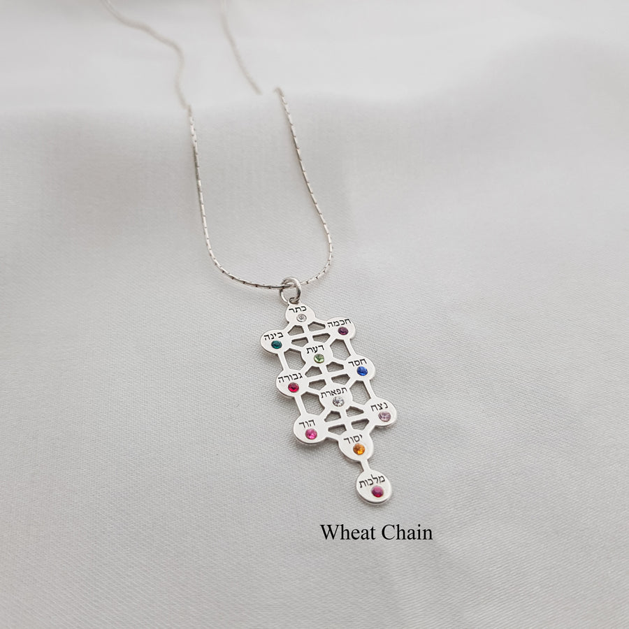 Kabbalah Tree Necklace With Stones