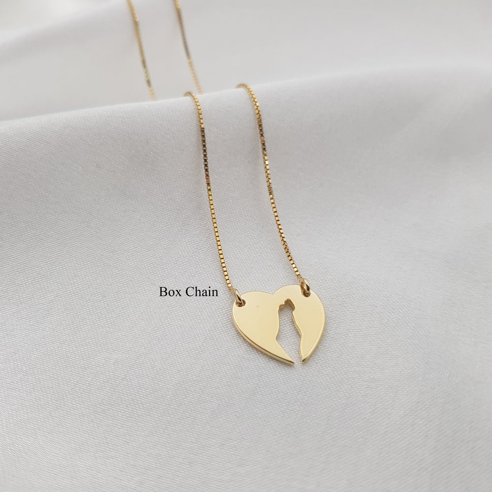 Israel Map Heart Necklace