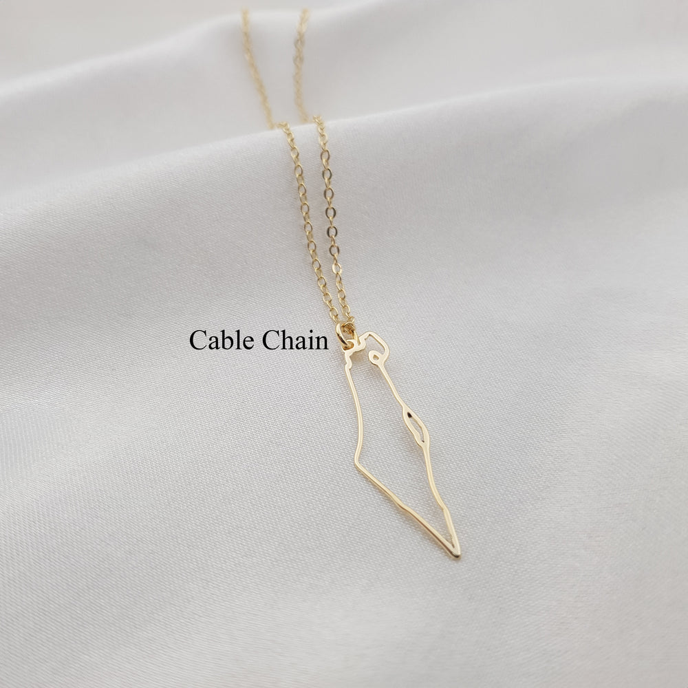 Israel Map Cutout Necklace