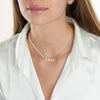 Russian Half Pearls Half Paperclip Name Necklace