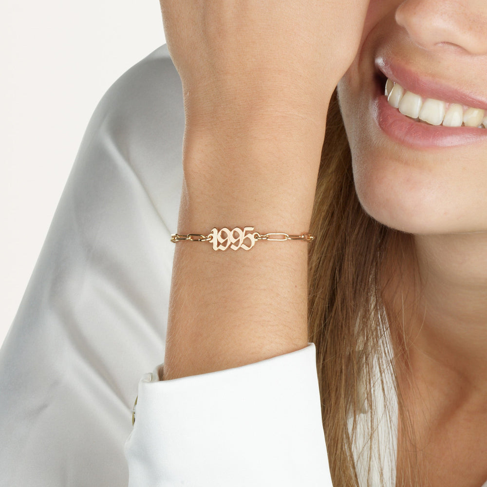Birth Year Paperclip Bracelet