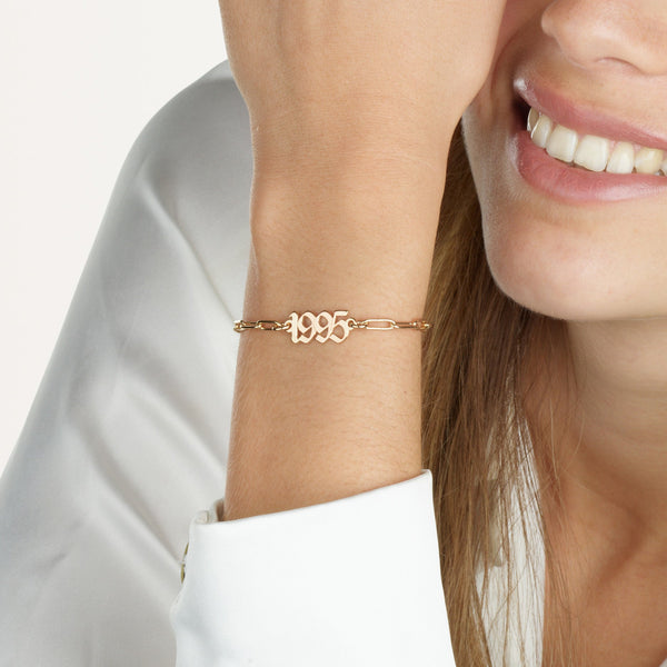 Birth Year Paperclip Bracelet