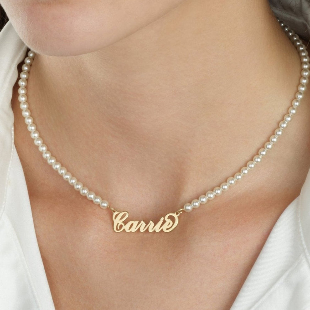 Carrie Full Pearls Name Necklace