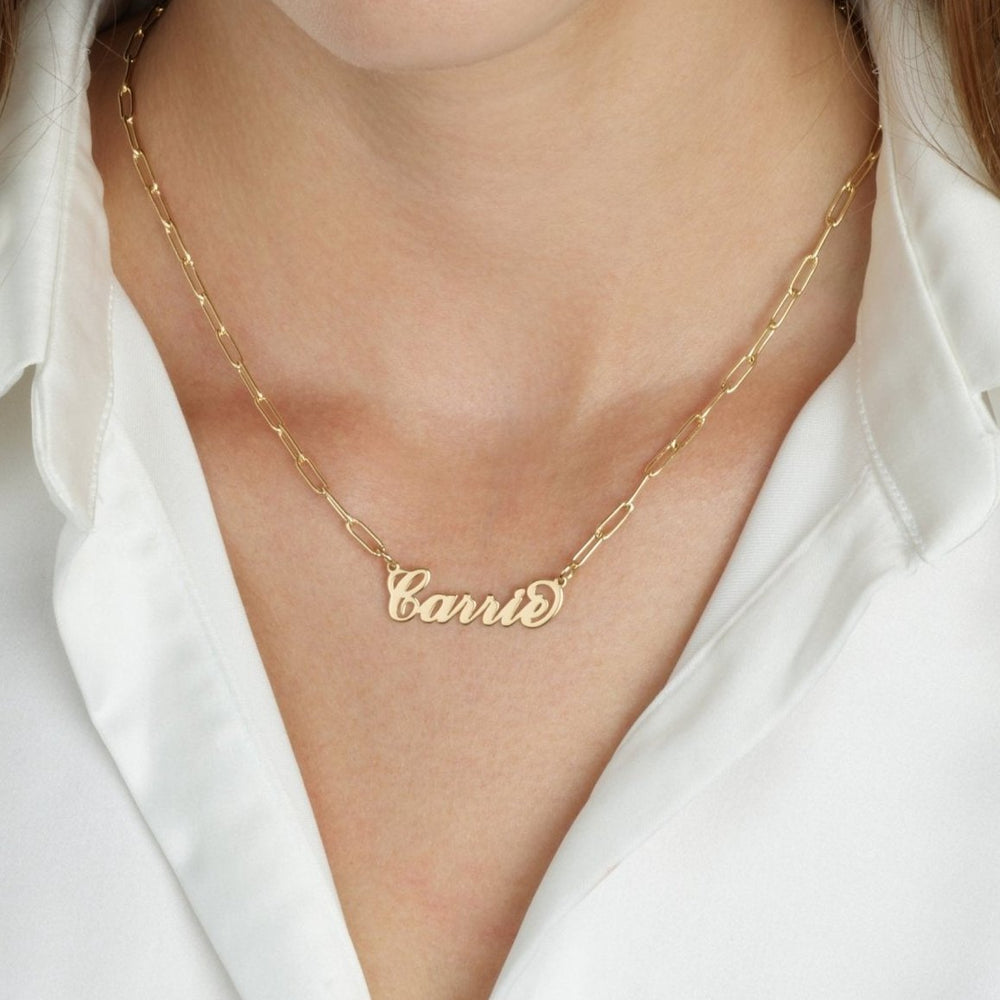 Carrie Paperclip Name Necklace