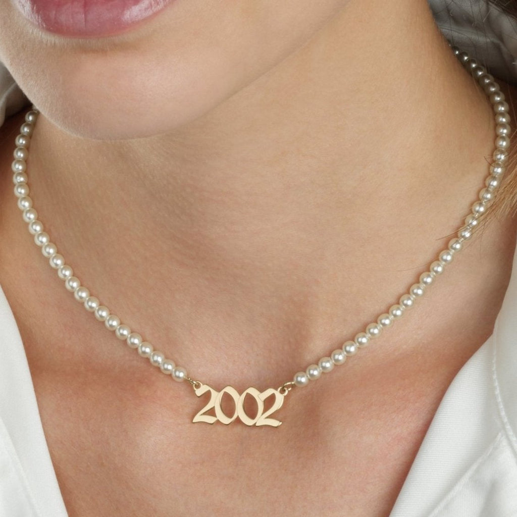 Custom Birth Year Full Pearls Necklace - Beleco Jewelry