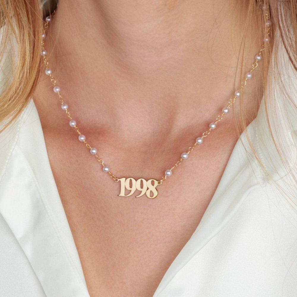Custom Birth Year Pearl Necklace