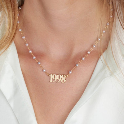 Custom Birth Year Pearl Necklace