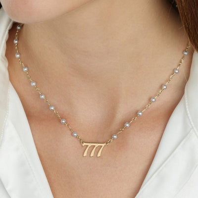 Pearl Angel Numbers Necklace