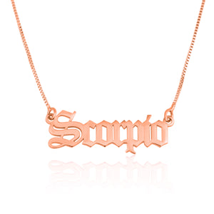 Scorpio Script Necklace
