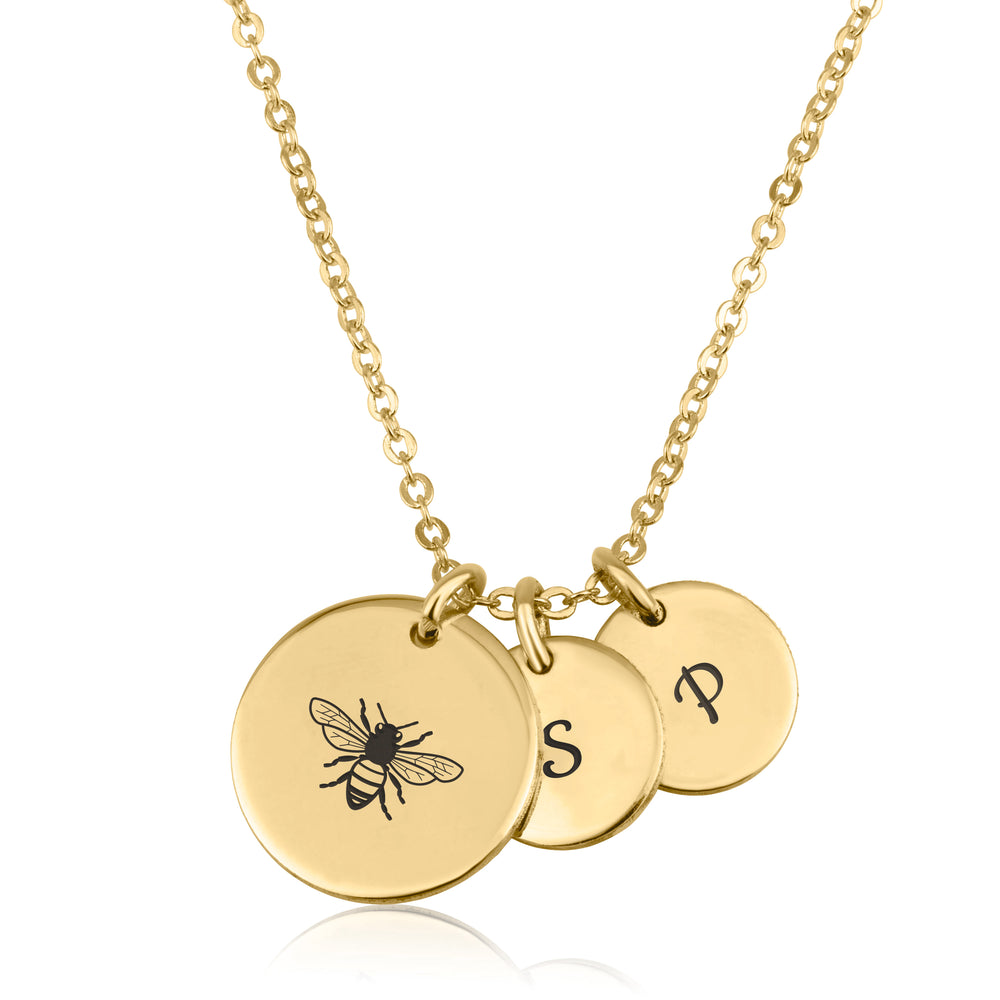 Bee Mine Necklace With Initial