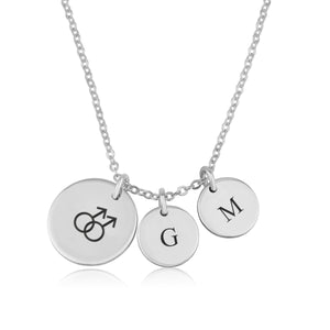 Gay Pride Necklace With Initials