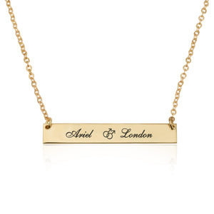 Gay  Bar Necklace With Engraved Names